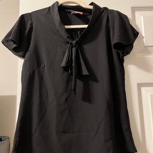 Black Retro Vintage Pin up Top with Bow